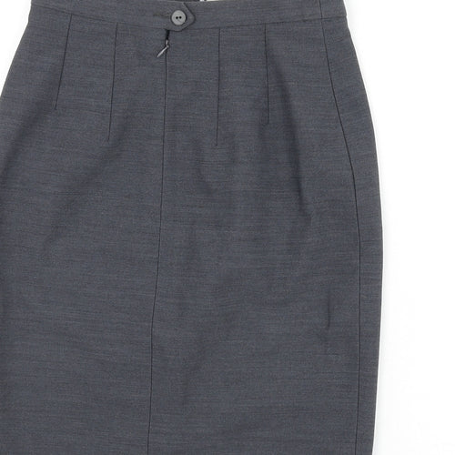 LUCIA Womens Grey Polyester Straight & Pencil Skirt Size 12 Zip