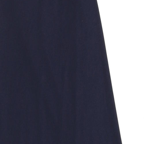 Pull&Bear Womens Blue Polyester Bodycon Size M Round Neck Pullover - Ruched Sides, Slit
