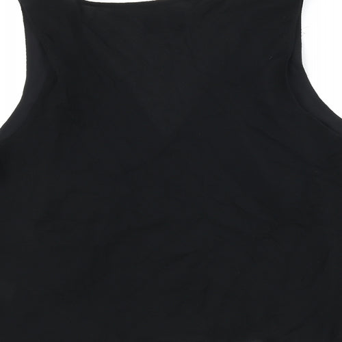 Debenhams Womens Black Silk Cropped Tank Size 18 V-Neck