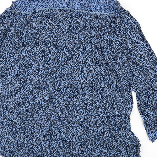 White Stuff Womens Blue Geometric Viscose Basic Button-Up Size 12 Collared