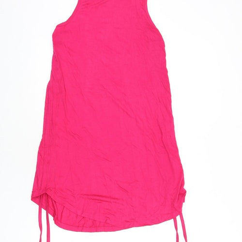Divided by H&M Womens Pink Polyester Tank Dress Size XS Round Neck Pullover - Tie Detail