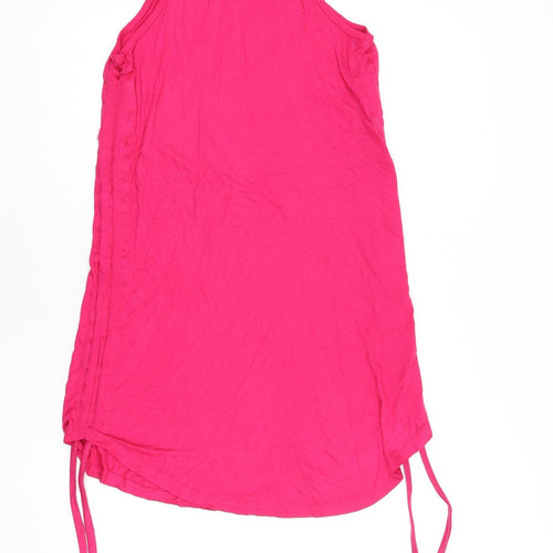 Divided by H&M Womens Pink Polyester Tank Dress Size XS Round Neck Pullover - Tie Detail
