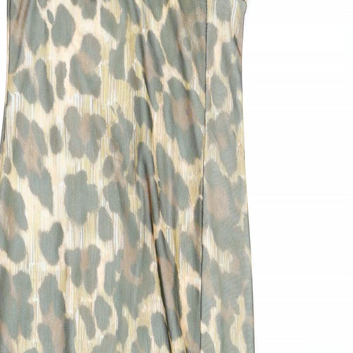 PRETTYLITTLETHING Womens Multicoloured Animal Print Polyester Bodycon Size 8 Off the Shoulder Pullover - Leopard Print, Lace Trim