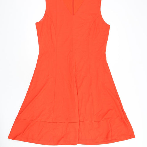 Phase Eight Womens Orange Viscose A-Line Size 16 V-Neck Zip