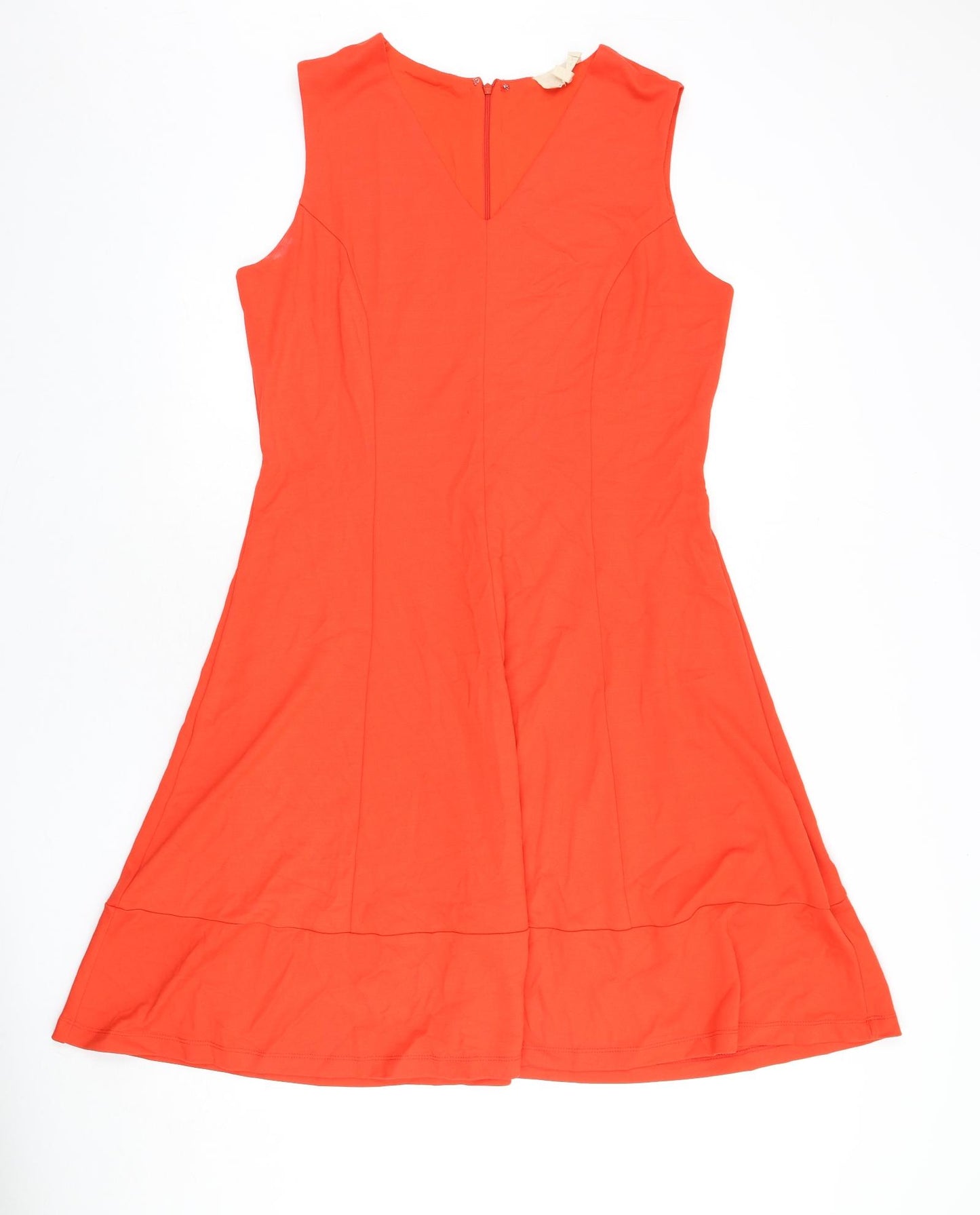 Phase Eight Womens Orange Viscose A-Line Size 16 V-Neck Zip