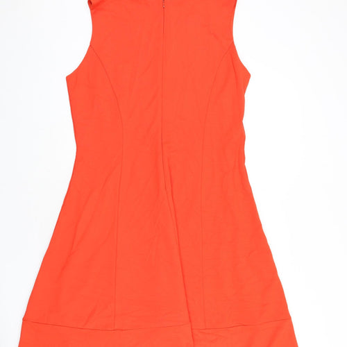 Phase Eight Womens Orange Viscose A-Line Size 16 V-Neck Zip