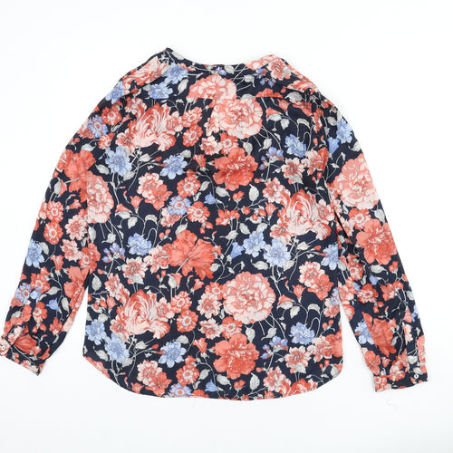 Zara Womens Multicoloured Floral Polyester Basic Blouse Size S V-Neck