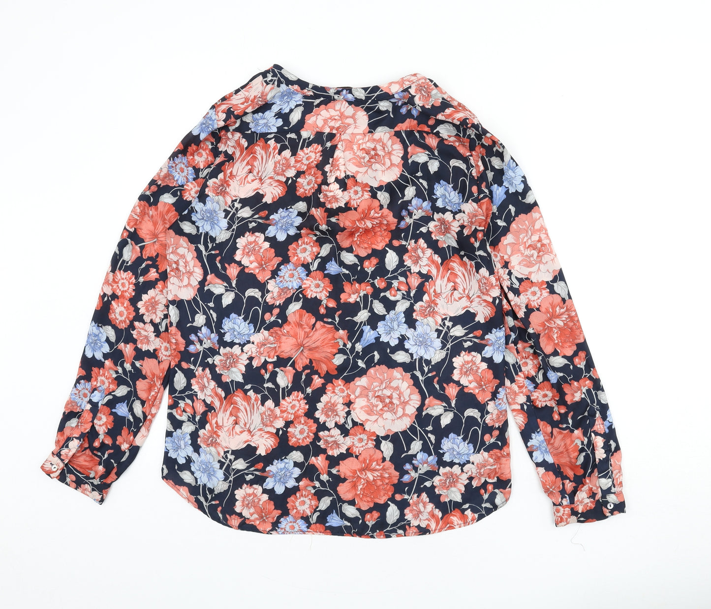 Zara Womens Multicoloured Floral Polyester Basic Blouse Size S V-Neck