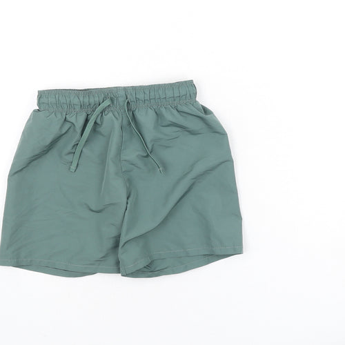 H&M Boys Green Polyester Bermuda Shorts Size 4-5 Years Regular Drawstring - Swim Shorts, Size 4-6