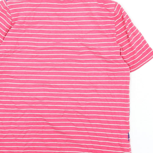 Bonmarché Womens Pink Striped 100% Cotton Basic T-Shirt Size 12 Round Neck - Butterflies