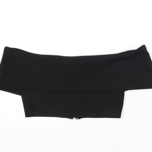 Missguided Womens Black Polyester Cropped Blouse Size 10 Off the Shoulder - Bardot, Cropped