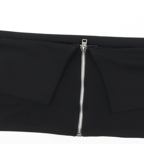 Missguided Womens Black Polyester Cropped Blouse Size 10 Off the Shoulder - Bardot, Cropped