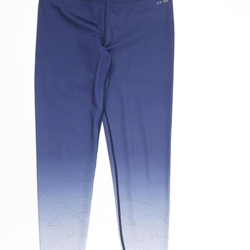 AR33 Womens Blue Polka Dot Polyester Capri Leggings Size M L24 in Regular Pullover - Gradient Effect