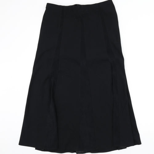 Marks and Spencer Womens Black Viscose Flare Skirt Size 12