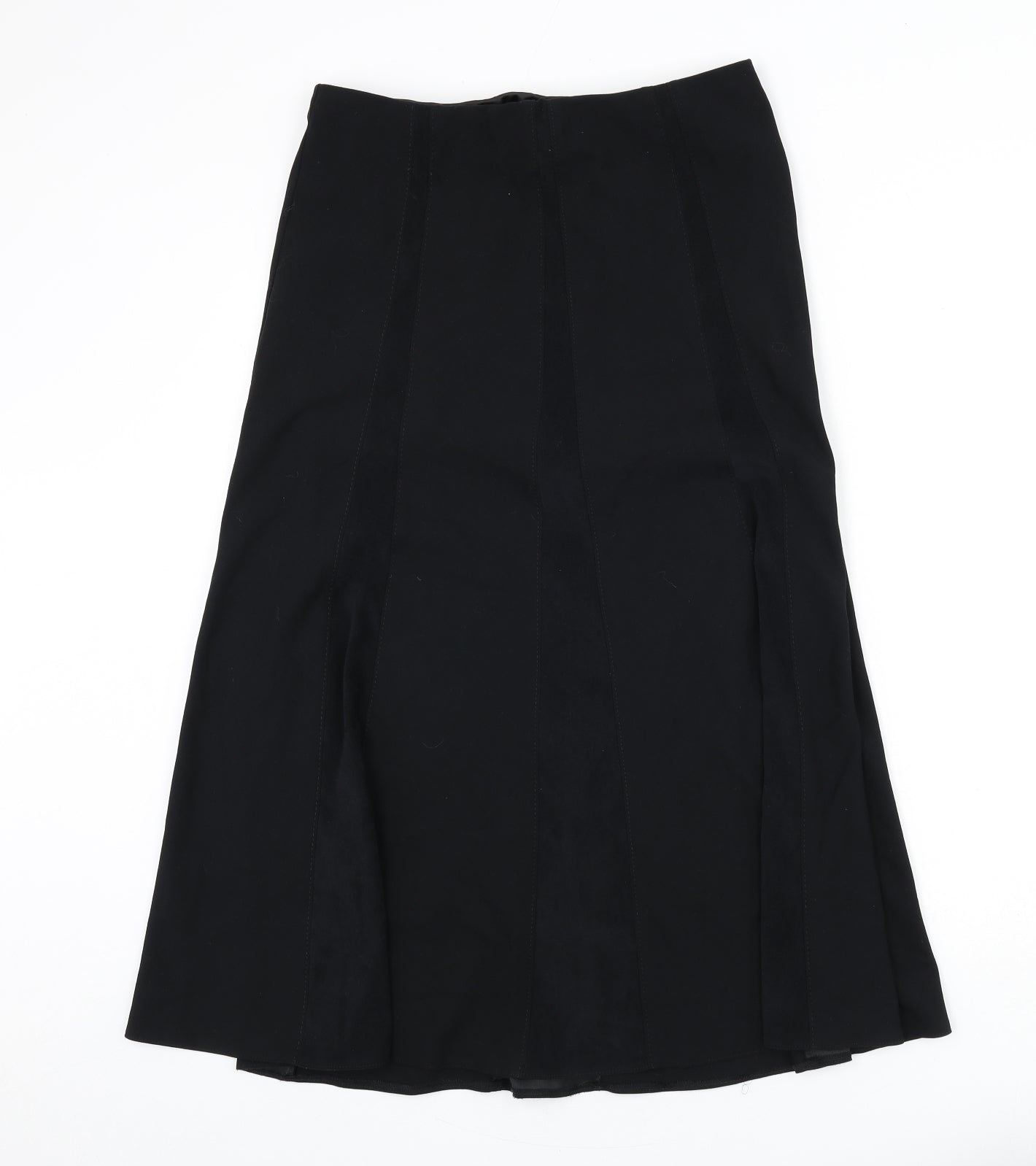 Marks and Spencer Womens Black Viscose Flare Skirt Size 12