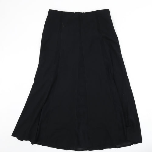 Marks and Spencer Womens Black Viscose Flare Skirt Size 12