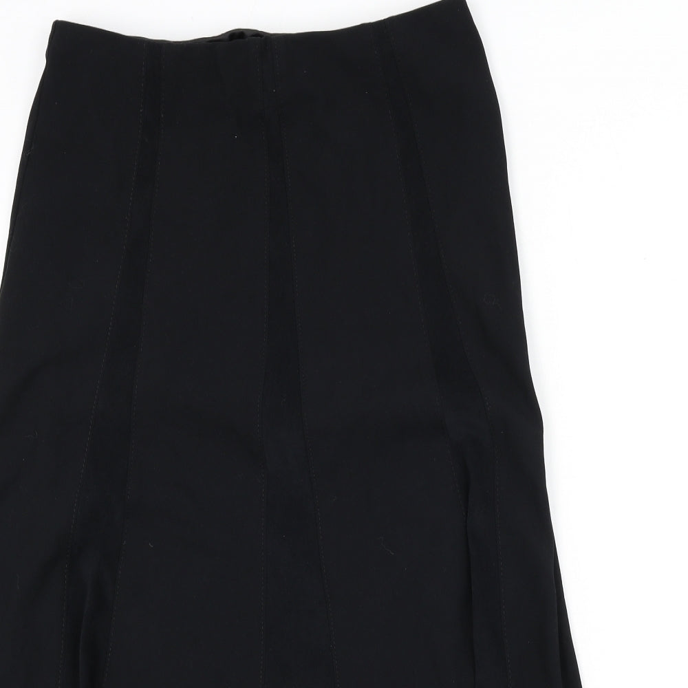 Marks and Spencer Womens Black Viscose Flare Skirt Size 12