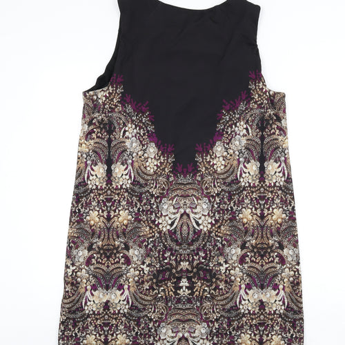 Julien Macdonald Womens Multicoloured Geometric Polyester Sheath Size 16 Round Neck Pullover - Keyhole Cut Out, Beaded