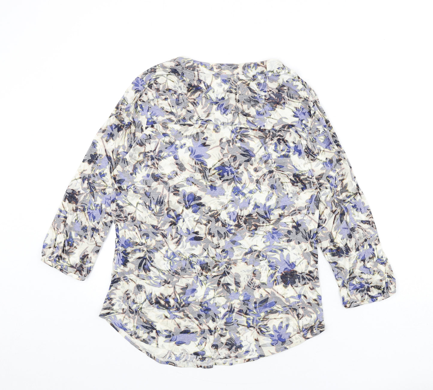 Per Una Womens Multicoloured Floral Cotton Basic Button-Up Size 10 V-Neck