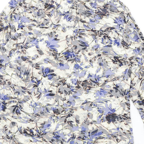 Per Una Womens Multicoloured Floral Cotton Basic Button-Up Size 10 V-Neck