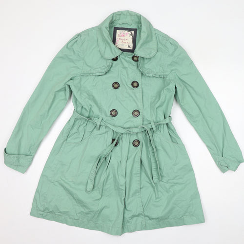 New Look Womens Green Overcoat Coat Size 14 Button