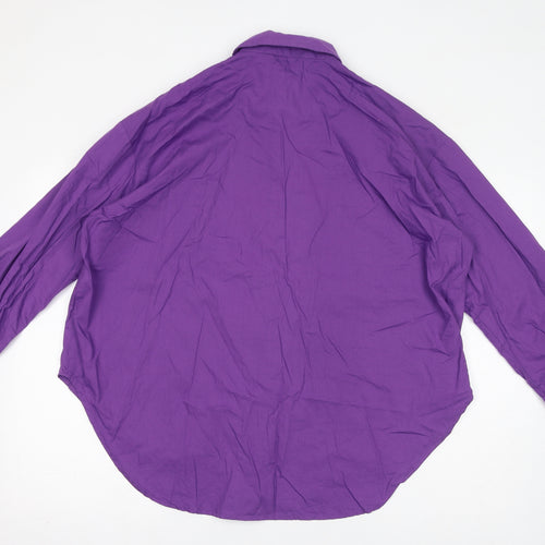 Silkroad Daughters Womens Purple Cotton Basic Button-Up Size 12 Collared