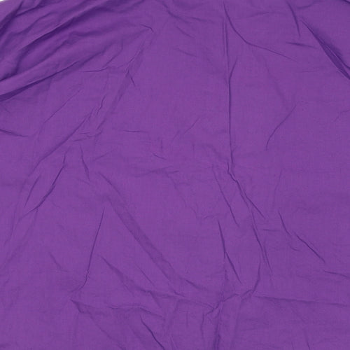 Silkroad Daughters Womens Purple Cotton Basic Button-Up Size 12 Collared