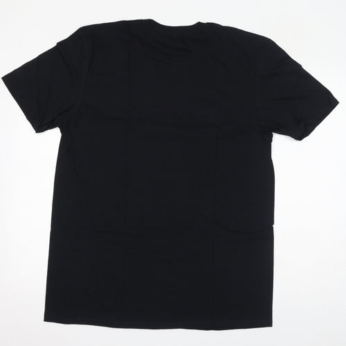 Gildan Womens Black Cotton Basic T-Shirt Size L Round Neck - Captain Quints, Shark Fishing