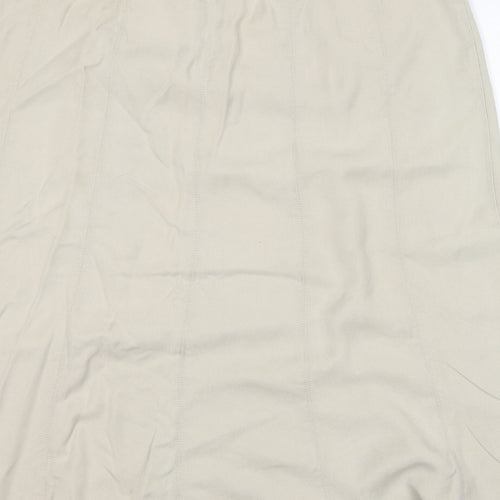 Marks and Spencer Womens Beige Wool A-Line Skirt Size 16 Zip