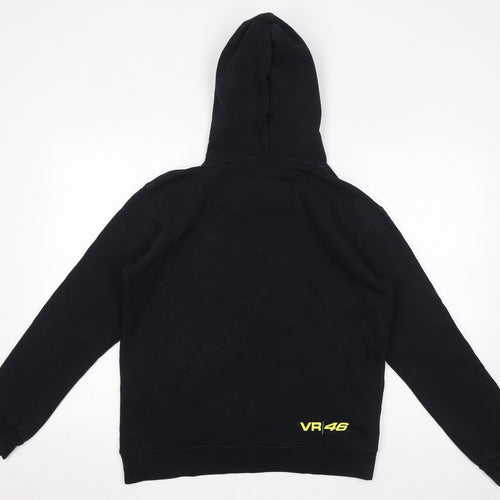 VR46 Boys Black Cotton Pullover Hoodie Size L Pullover - Racing Helmets
