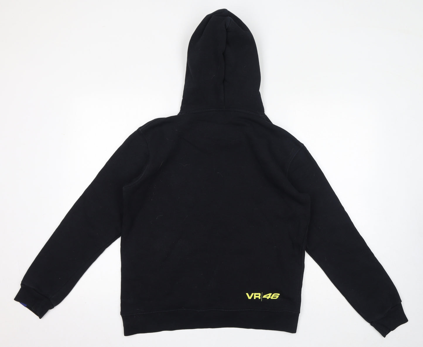 VR46 Boys Black Cotton Pullover Hoodie Size L Pullover - Racing Helmets