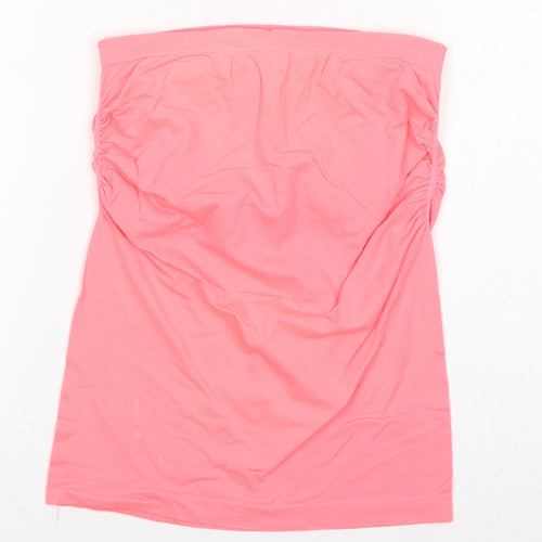 New Look Womens Pink Nylon Basic Tank Size M Off the Shoulder - Neon Pink