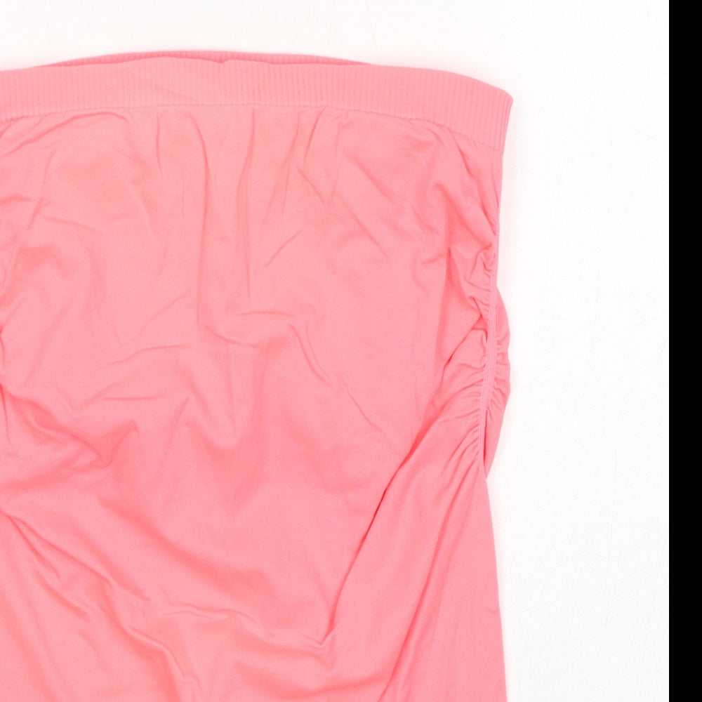New Look Womens Pink Nylon Basic Tank Size M Off the Shoulder - Neon Pink
