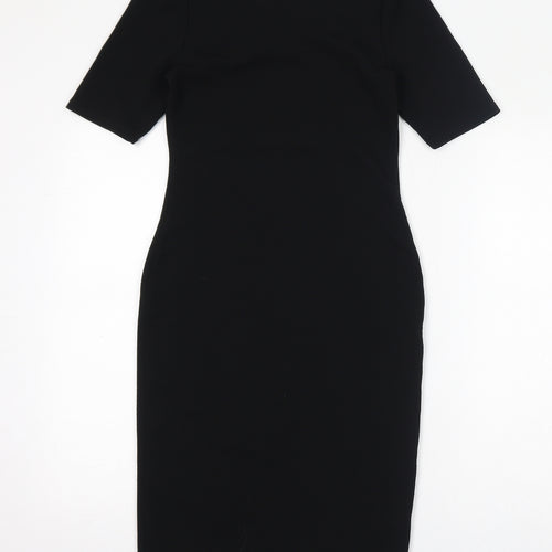 Dorothy Perkins Womens Black Polyester Bodycon Size 8 Round Neck Pullover