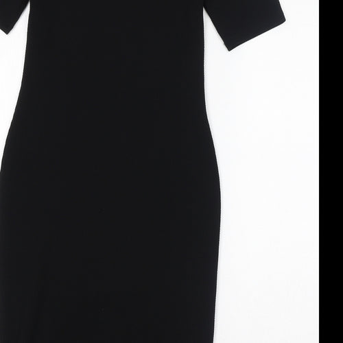 Dorothy Perkins Womens Black Polyester Bodycon Size 8 Round Neck Pullover