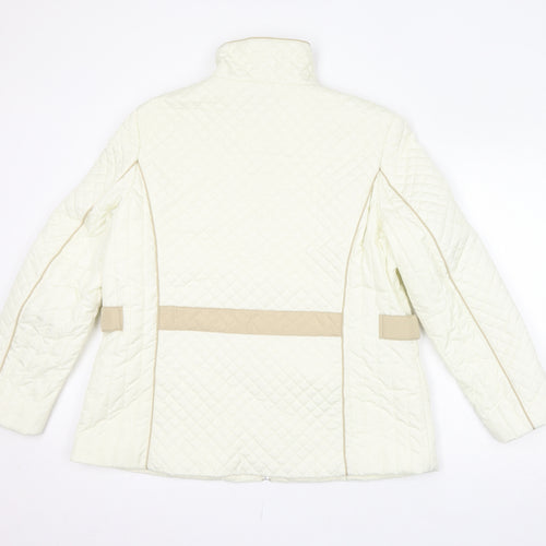 Damart Womens Ivory Quilted Jacket Size 18 Zip - Size 18-20