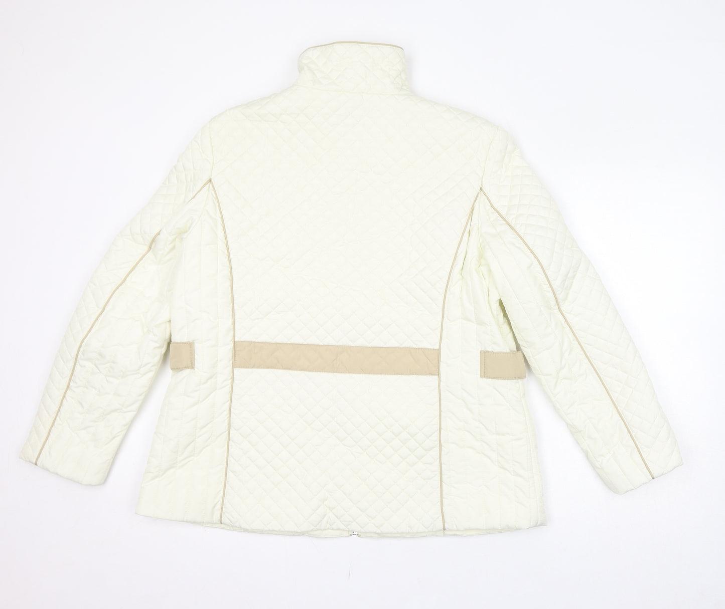 Damart Womens Ivory Quilted Jacket Size 18 Zip - Size 18-20