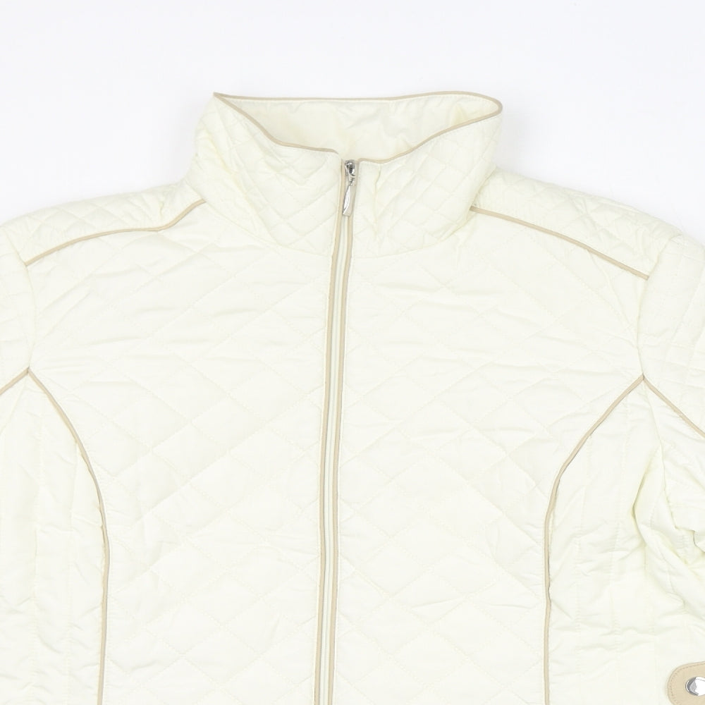 Damart Womens Ivory Quilted Jacket Size 18 Zip - Size 18-20