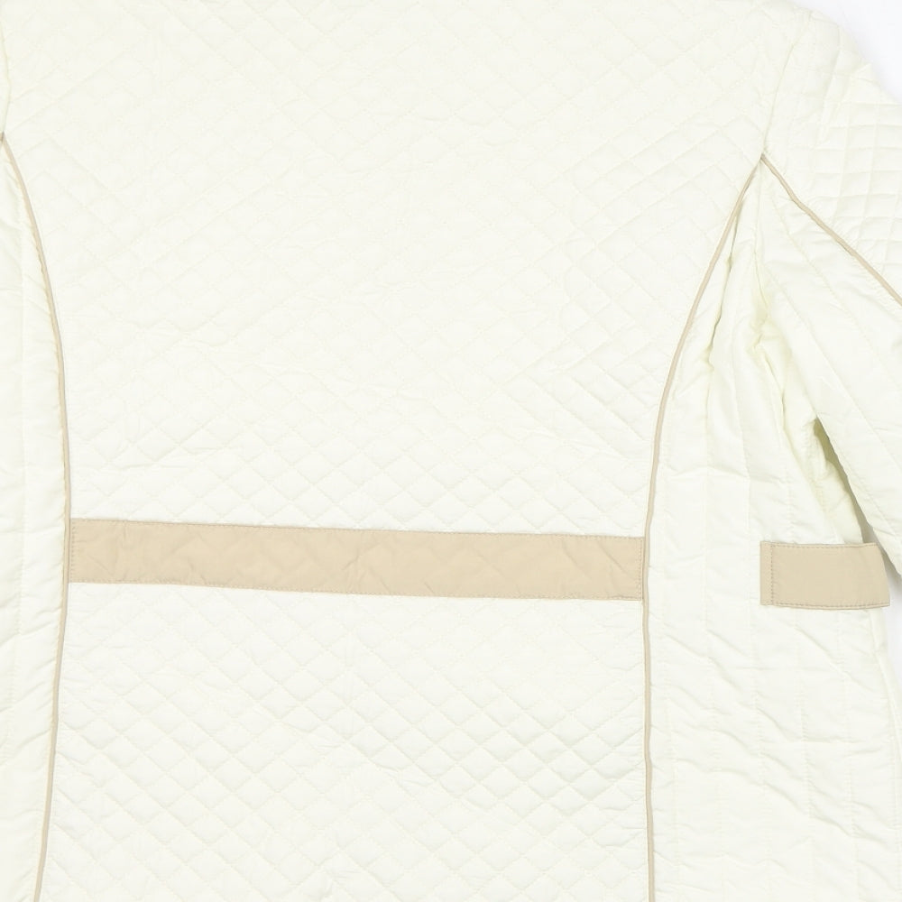 Damart Womens Ivory Quilted Jacket Size 18 Zip - Size 18-20