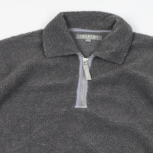 Jackpot Womens Grey Polyester Pullover Sweatshirt Size 4 Pullover