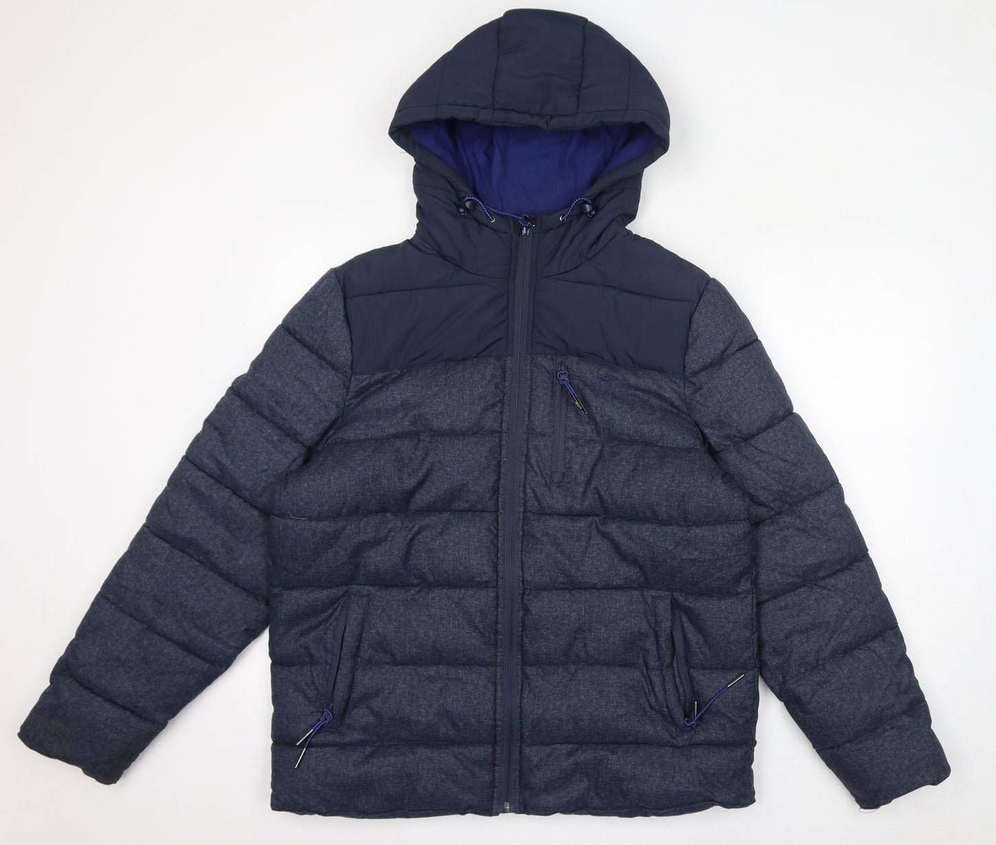 Weird Fish Mens Blue Puffer Jacket Jacket Size M Zip
