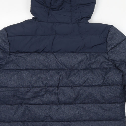 Weird Fish Mens Blue Puffer Jacket Jacket Size M Zip