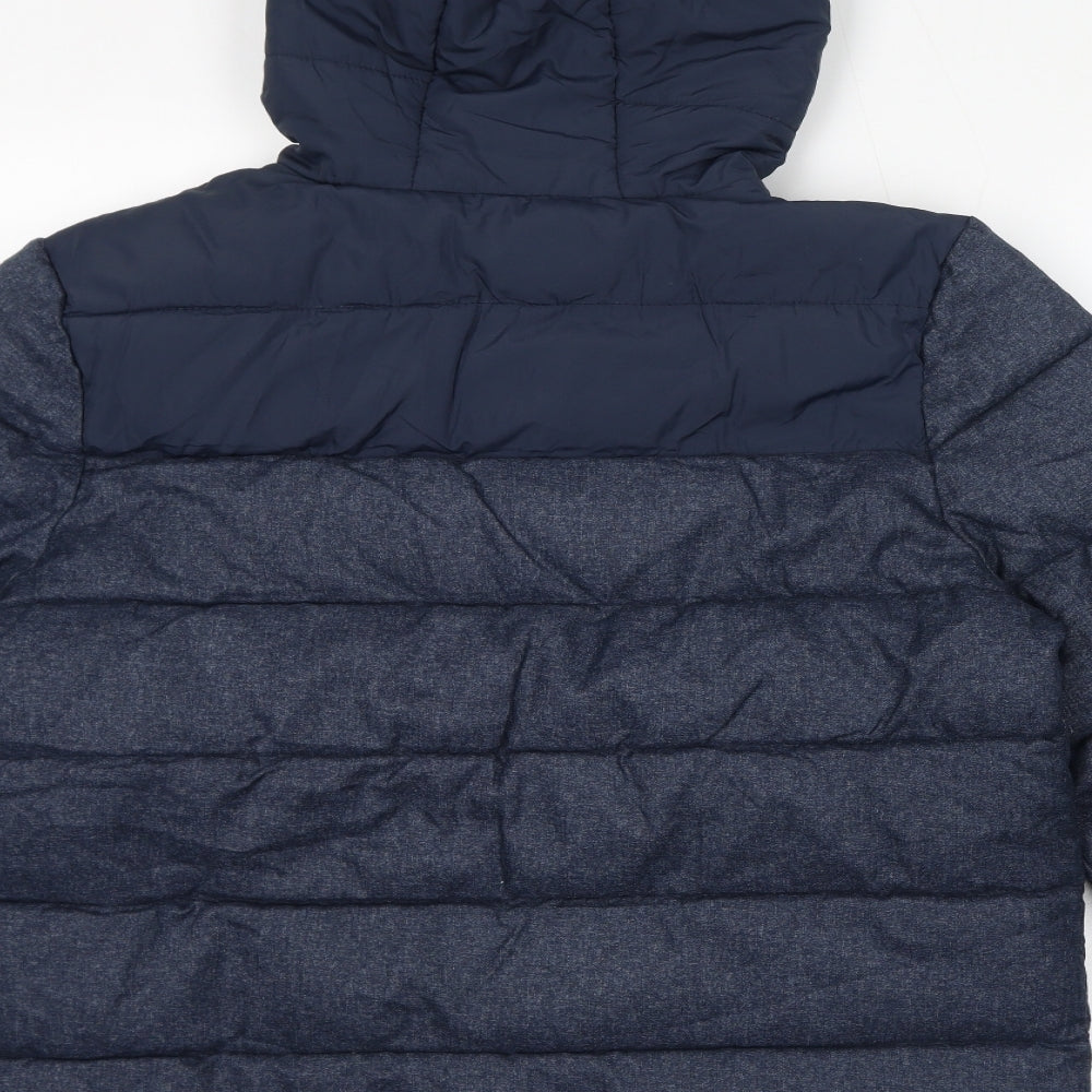 Weird Fish Mens Blue Puffer Jacket Jacket Size M Zip