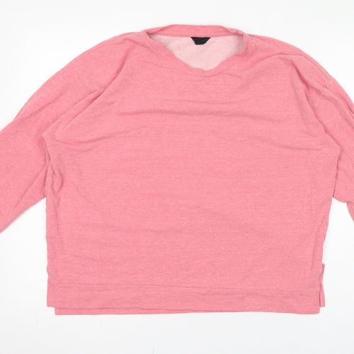 M&Co Womens Pink Cotton Pullover Sweatshirt Size 14 Pullover
