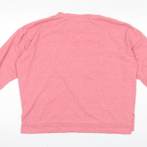 M&Co Womens Pink Cotton Pullover Sweatshirt Size 14 Pullover