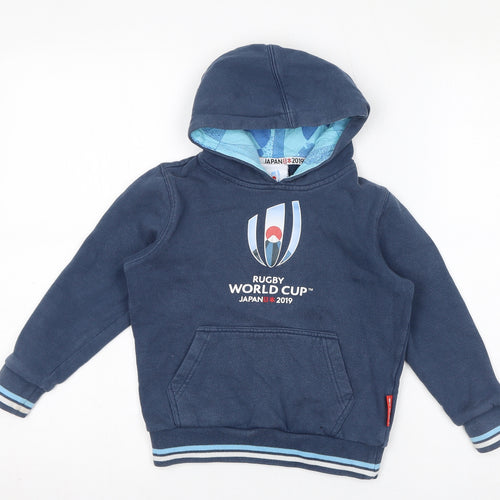 Rugby World Cup Boys Blue Cotton Pullover Hoodie Size 5-6 Years Pullover - Japan Rugby World Cup 2019