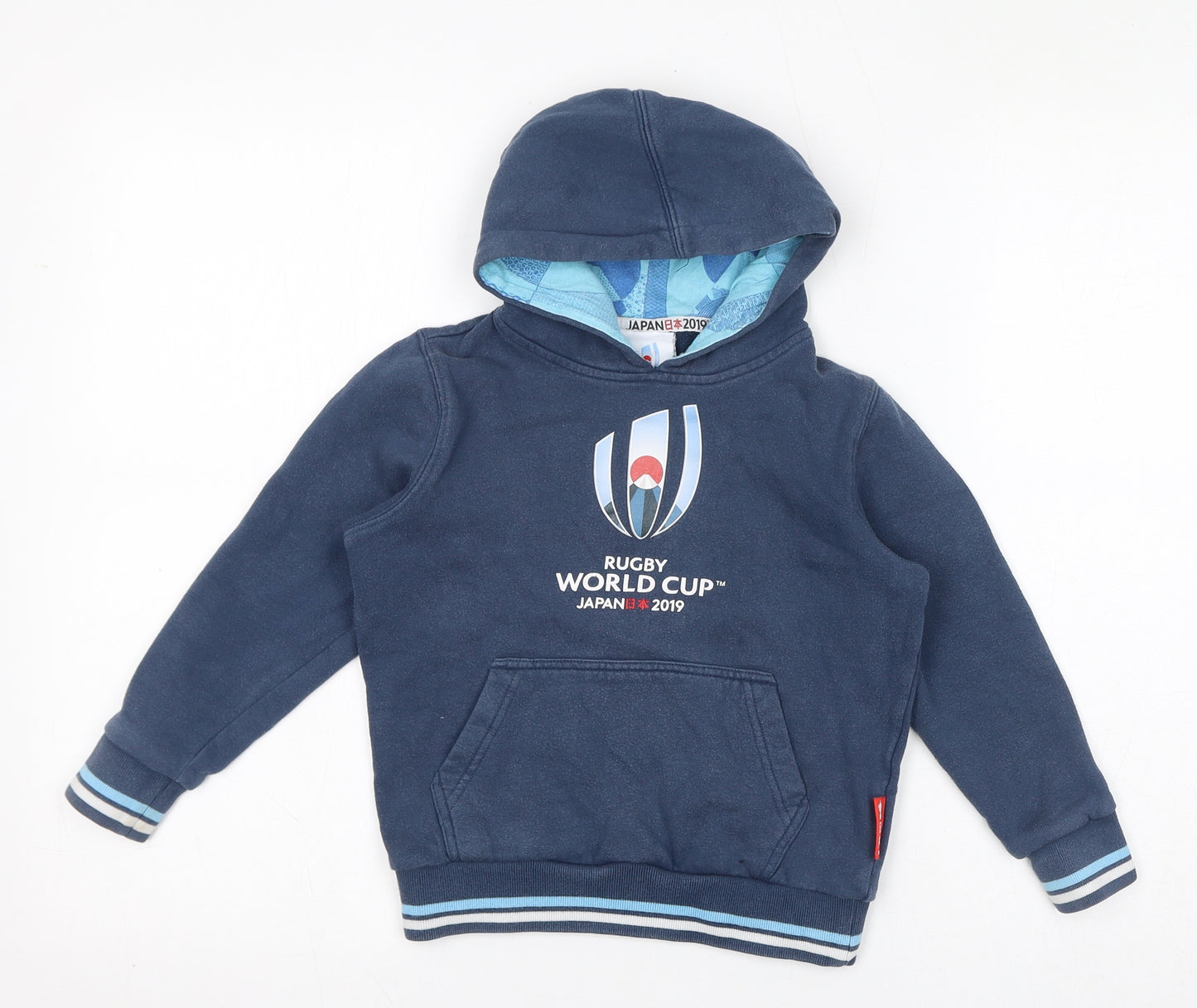 Rugby World Cup Boys Blue Cotton Pullover Hoodie Size 5-6 Years Pullover - Japan Rugby World Cup 2019