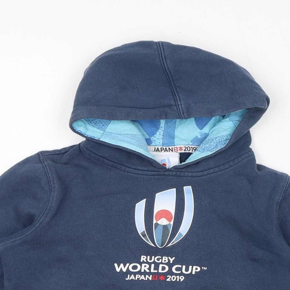 Rugby World Cup Boys Blue Cotton Pullover Hoodie Size 5-6 Years Pullover - Japan Rugby World Cup 2019