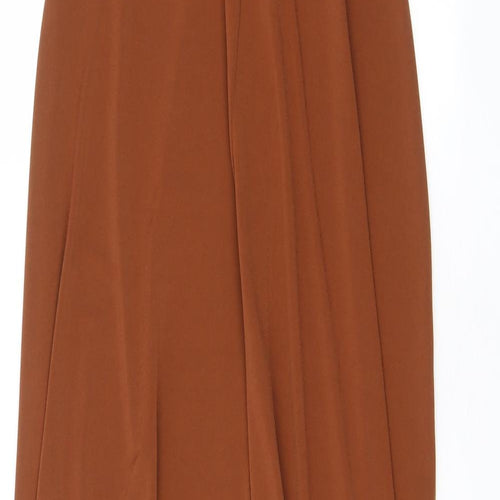 ASOS Womens Brown Polyester A-Line Size 8 V-Neck Pullover - Keyhole neck, Slits