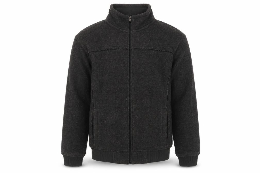 Front view of Marks & Spencer men’s grey jacket, size L, zip - pockets